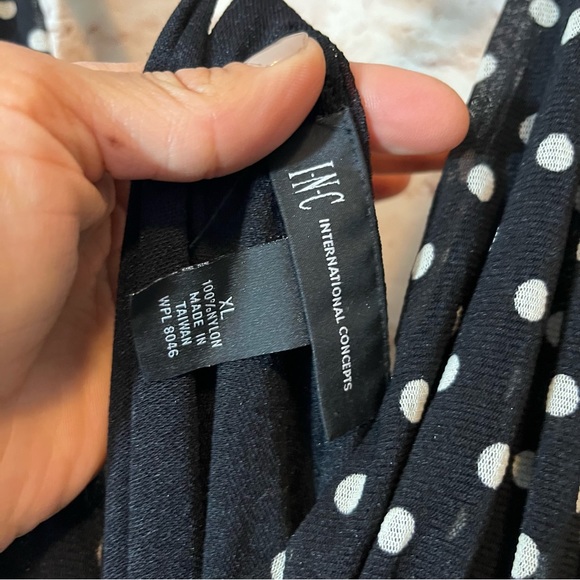 INC International Concepts black polka white dot cami dress size XL - Picture 2 of 6